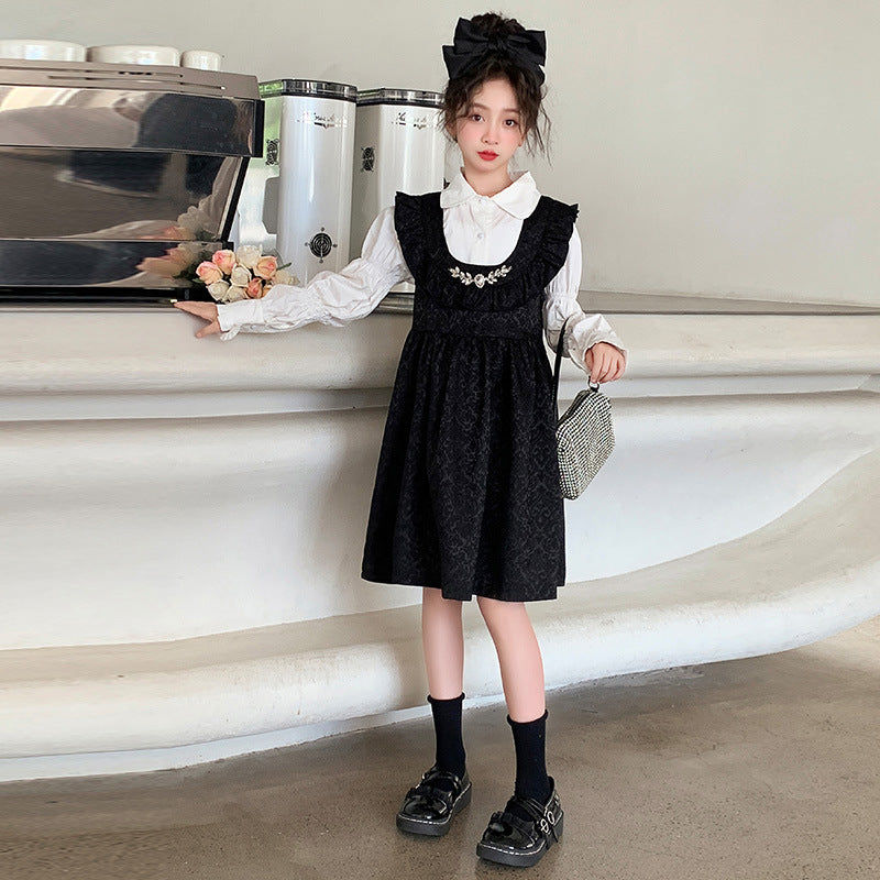 Wholesale Cotton Children's Spring Dress Two-piece Set